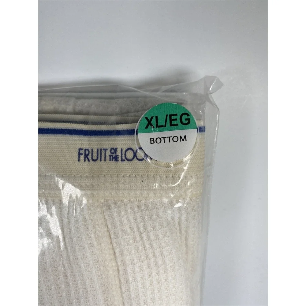 Fruit of the Loom Men's Thermal Bottom Size XL (40-42) White Natural Soft New